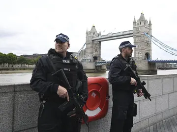 Vista de las medidas de seguridad en Londres Vista de las medidas de seguridad en Londres