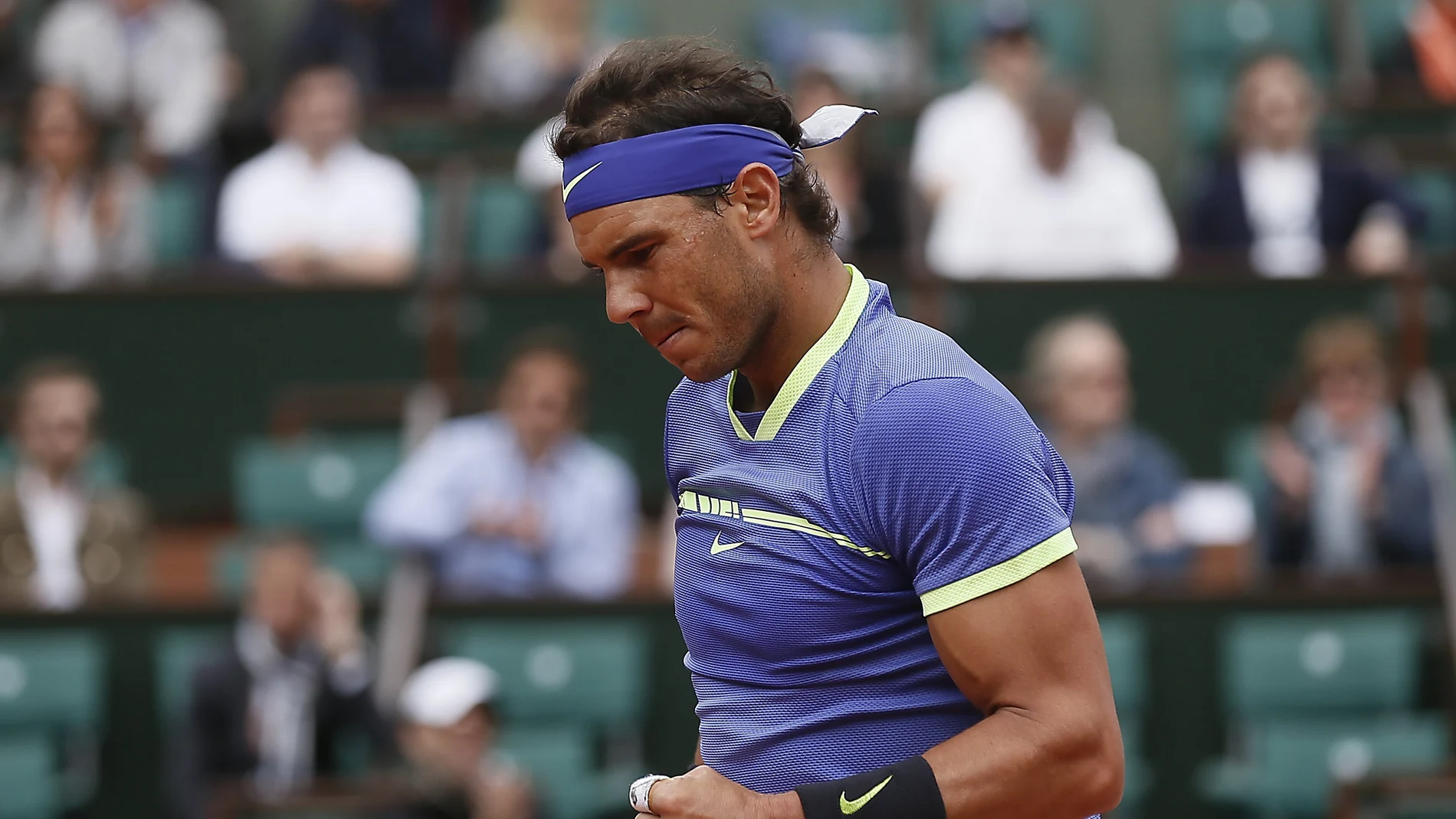 Nadal celebra un punto ante Carreño Nadal celebra un punto ante Carreño