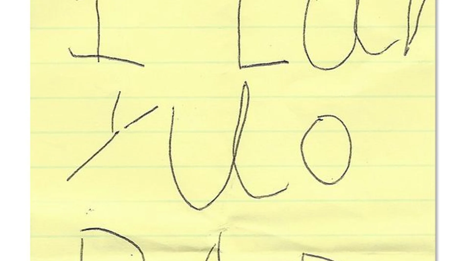 Una de las notas que Elena dejó a su familia Una de las notas que Elena dejó a su familia