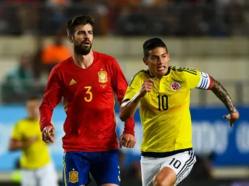 Piqué, en el partido ante Colombia en Murcia Piqué, en el partido ante Colombia en Murcia