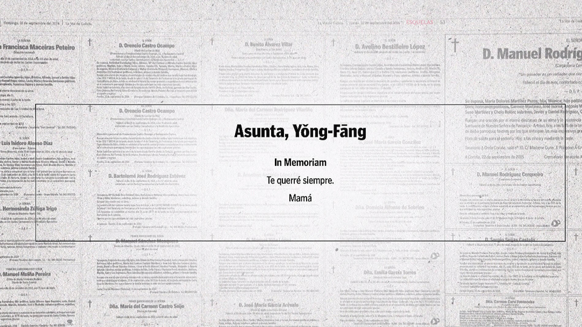Cada 21 de septiembre Rosario Porto encarga una esquela para Asunta desde prisi&oacute;n