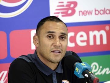 Keylor Navas, en rueda de prensa en Costa Rica