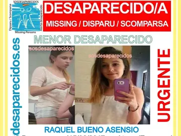 Cartel de búsqueda de Raquel Bueno, la joven de 16 años desaparecida en Ateca Cartel de búsqueda de Raquel Bueno, la joven de 16 años desaparecida en Ateca