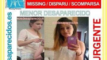 Cartel de b&uacute;squeda de Raquel Bueno, la joven de 16 a&ntilde;os desaparecida en Ateca