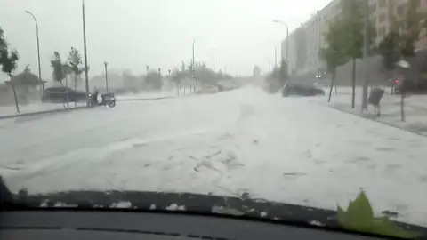 Una fuerte granizada sorprende a Soria tras una jornada de mucho calor Una fuerte granizada sorprende a Soria tras una jornada de mucho calor