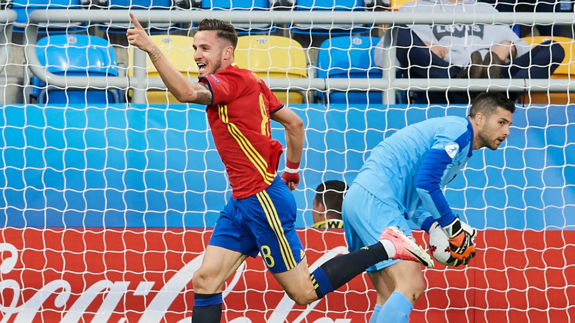 Saúl celebra un gol con España Saúl celebra un gol con España
