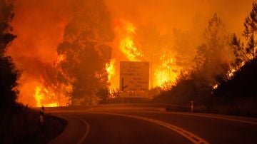 Las llamas toman altura durante un incendio forestal en Pedrogao Grande