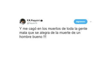 Tuit de Francisco Rivera en defensa de Fandiño Tuit de Francisco Rivera en defensa de Fandiño