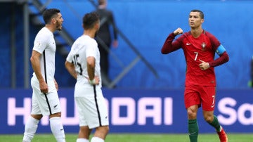 Cristiano Ronaldo celebra su gol ante Nueva Zelanda