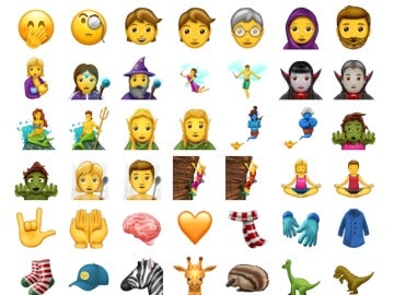 Algunos de los nuevos 'emojis' 