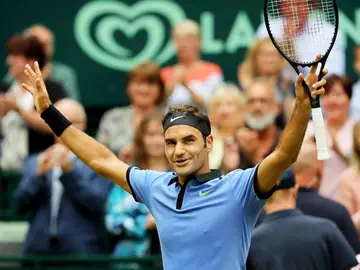 Roger Federer, en el torneo de Halle Roger Federer, en el torneo de Halle