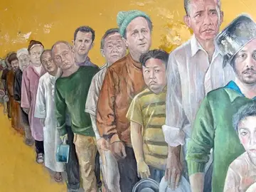 Líderes mundiales vistos como si fuera refugiados Líderes mundiales vistos como si fuera refugiados