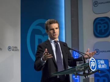 El portavoz del PP, Pablo Casado