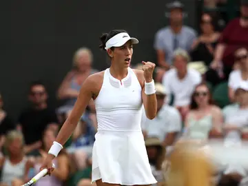 Muguruza celebrando la victoria Muguruza celebrando la victoria