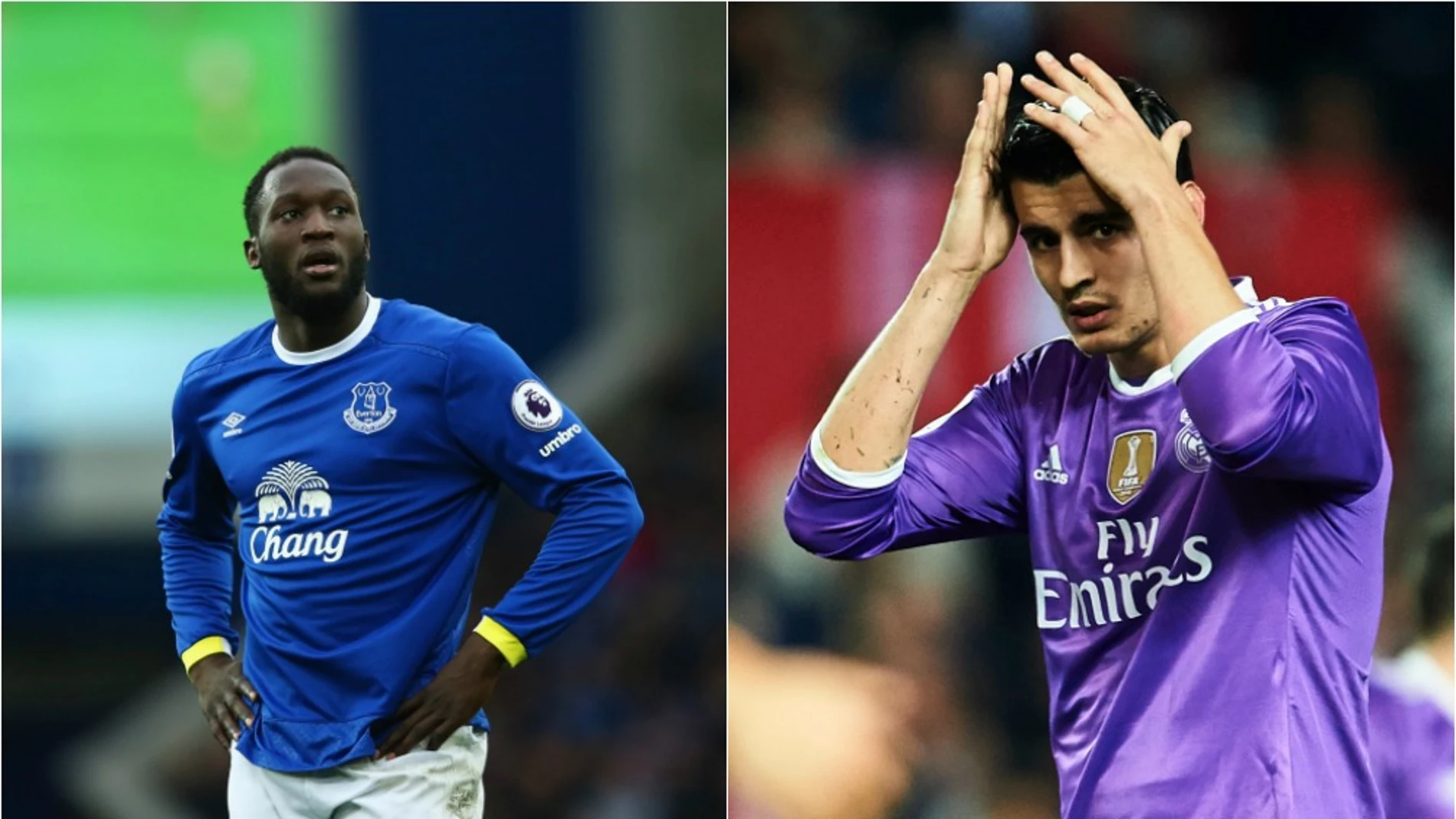Lukaku y Morata con el Everton y el Madrid, respectivamente Lukaku y Morata con el Everton y el Madrid, respectivamente