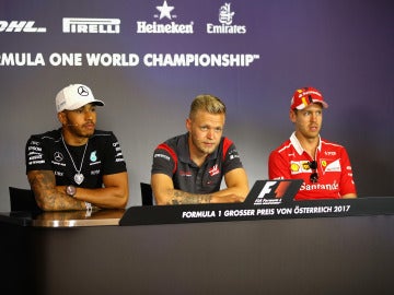 Vettel y Hamilton, en la rueda de prensa en Spielberg