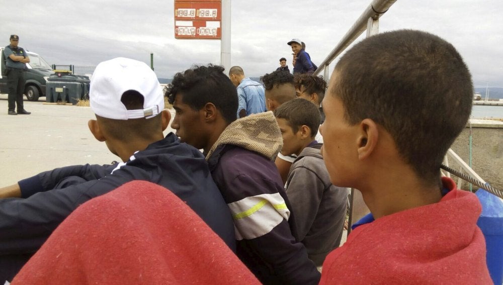 Parte de los inmigrantes rescatados