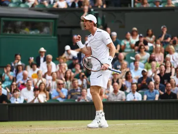 Andy Murray celebra un punto ante Fognini Andy Murray celebra un punto ante Fognini
