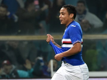 Muriel celebra un gol con la Sampdoria