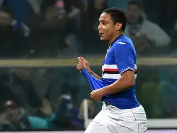 Muriel celebra un gol con la Sampdoria Muriel celebra un gol con la Sampdoria