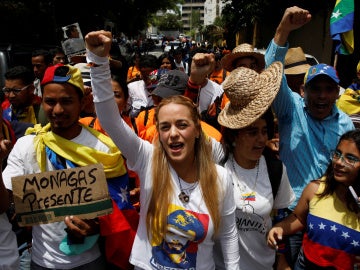 Lilian Tintori, en la marcha de los opositores venezolanos