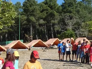 Imagen de archivo de un campamento de verano Imagen de archivo de un campamento de verano