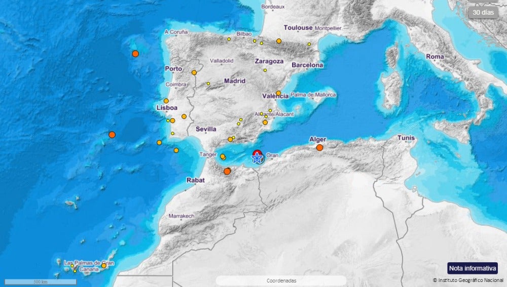 Terremoto Andalucía y Melilla