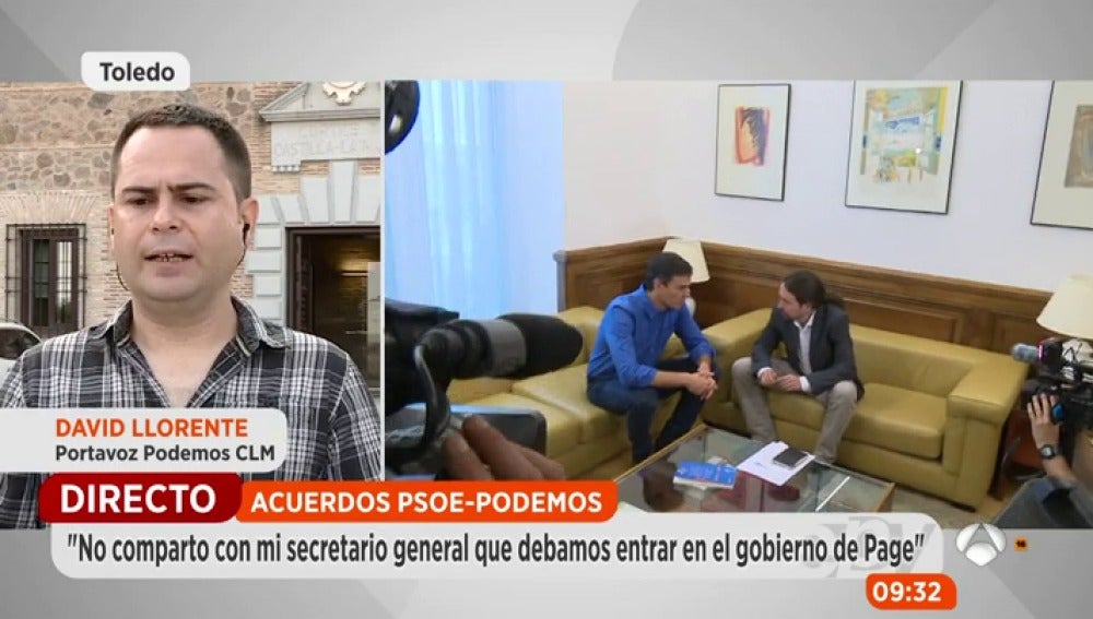 El diputado de Podemos de Castilla-La Mancha contrario a la oferta de Page: "El acuerdo presupuestario y de gobierno son cosas distintas"