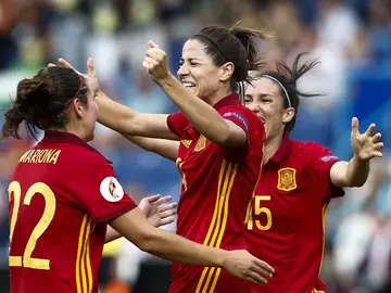 Vicky Losada celebra su gol ante Portugal Vicky Losada celebra su gol ante Portugal