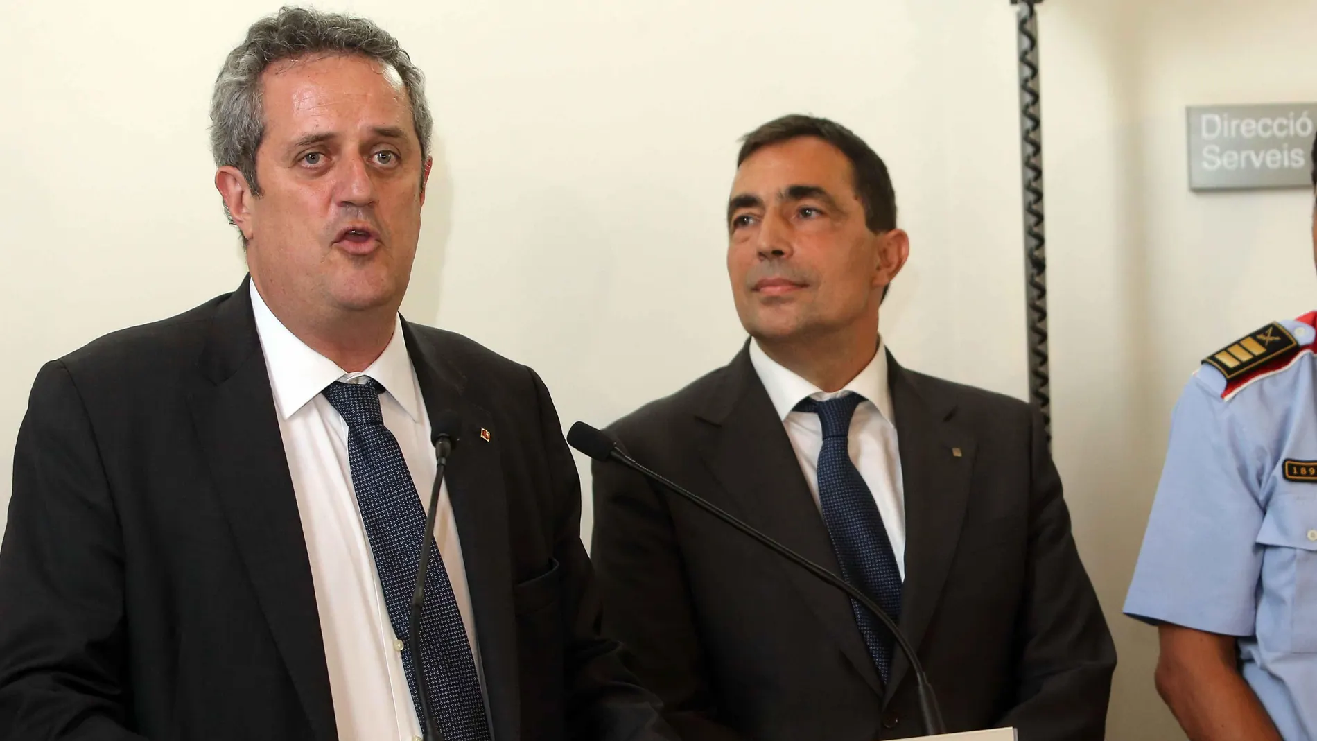 Joaquim Forn y Pere Soler, durante su encuentro Joaquim Forn y Pere Soler, durante su encuentro