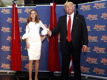Melania Trump y Donald Trump en el Museo de Cera Melania Trump y Donald Trump en el Museo de Cera