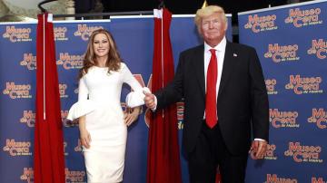 Melania Trump y Donald Trump en el Museo de Cera