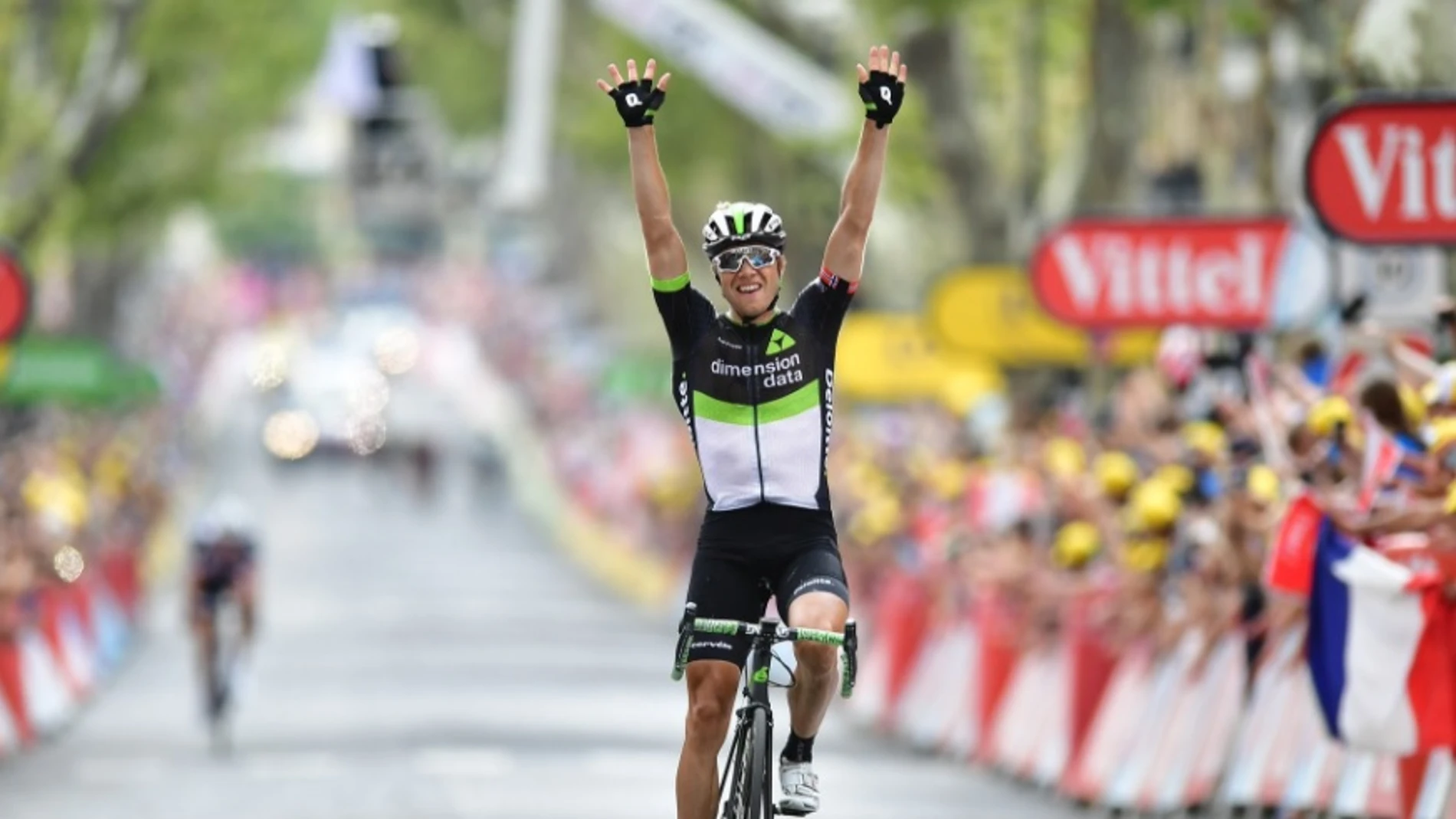 Edvald Boasson Hagen celebra su victoria en la etapa 19 del Tour de Francia Edvald Boasson Hagen celebra su victoria en la etapa 19 del Tour de Francia