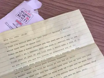 Carta que la abuela de Trevor le dejó escrita hace 26 años Carta que la abuela de Trevor le dejó escrita hace 26 años