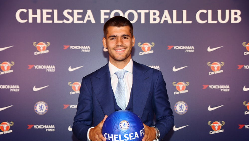 Álvaro Morata, en su presentación con el Chelsea