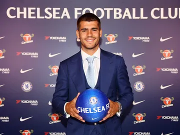 Álvaro Morata, en su presentación con el Chelsea Álvaro Morata, en su presentación con el Chelsea