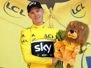 Chris Froome, con el maillot amarillo Chris Froome, con el maillot amarillo