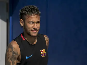 Neymar, en un entrenamiento Neymar, en un entrenamiento