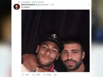 Piqué, el 'portavoz' del Barcelona: del "se queda" de Neymar hasta el patrocinio de Rakuten Piqué, el 'portavoz' del Barcelona: del "se queda" de Neymar hasta el patrocinio de Rakuten