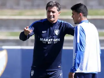 Michel con Pablo en un entrenamiento Michel con Pablo en un entrenamiento