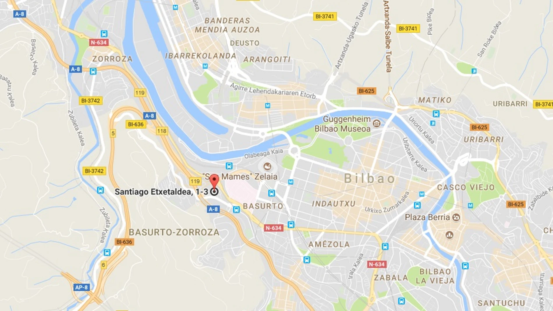 Mapa de la zona del suceso Mapa de la zona del suceso