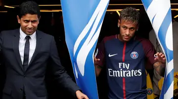 Neymar, durante su presentación con el PSG Neymar, durante su presentación con el PSG