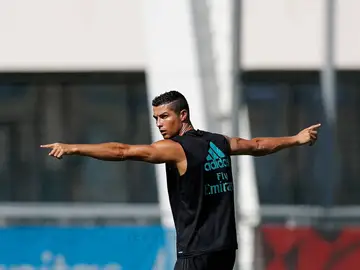 Cristiano Ronaldo, durante el entrenamiento Cristiano Ronaldo, durante el entrenamiento