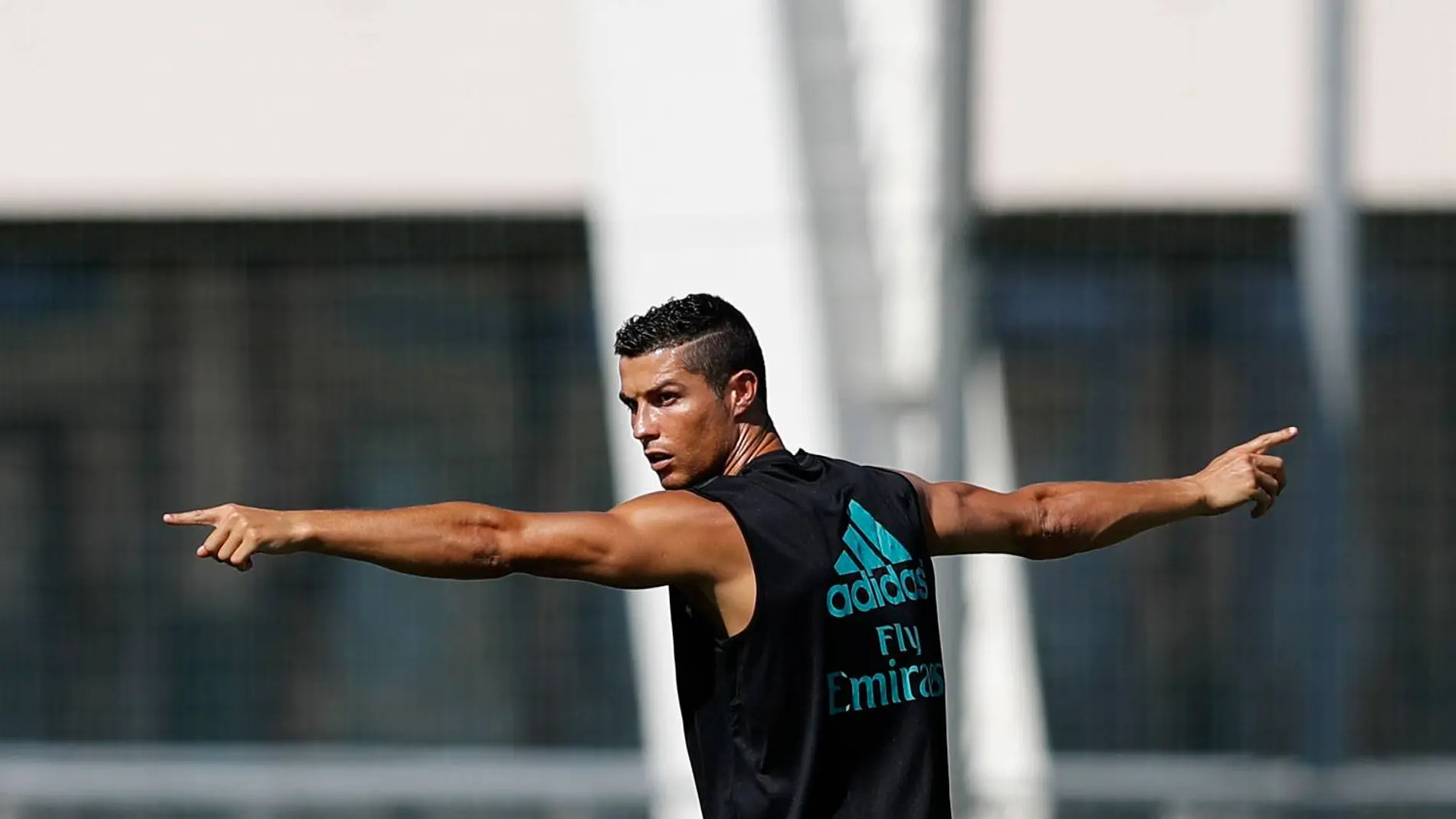 Cristiano Ronaldo, durante el entrenamiento
