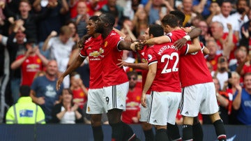 Lukaku celebra uno de sus goles ante el West Ham United