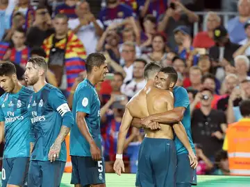 Cristiano Ronaldo celebra su gol ante el Barcelona Cristiano Ronaldo celebra su gol ante el Barcelona