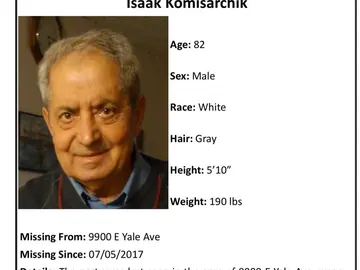 Imagen difundida del anciano desaparecido por el cuerpo de policía de Denver Imagen difundida del anciano desaparecido por el cuerpo de policía de Denver