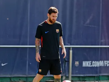 Leo Messi, en un entrenamiento con el Barcelona Leo Messi, en un entrenamiento con el Barcelona