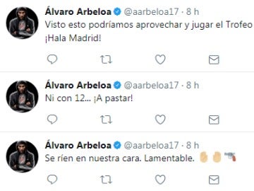 Los tuits de Arbeloa durante la Supercopa de España