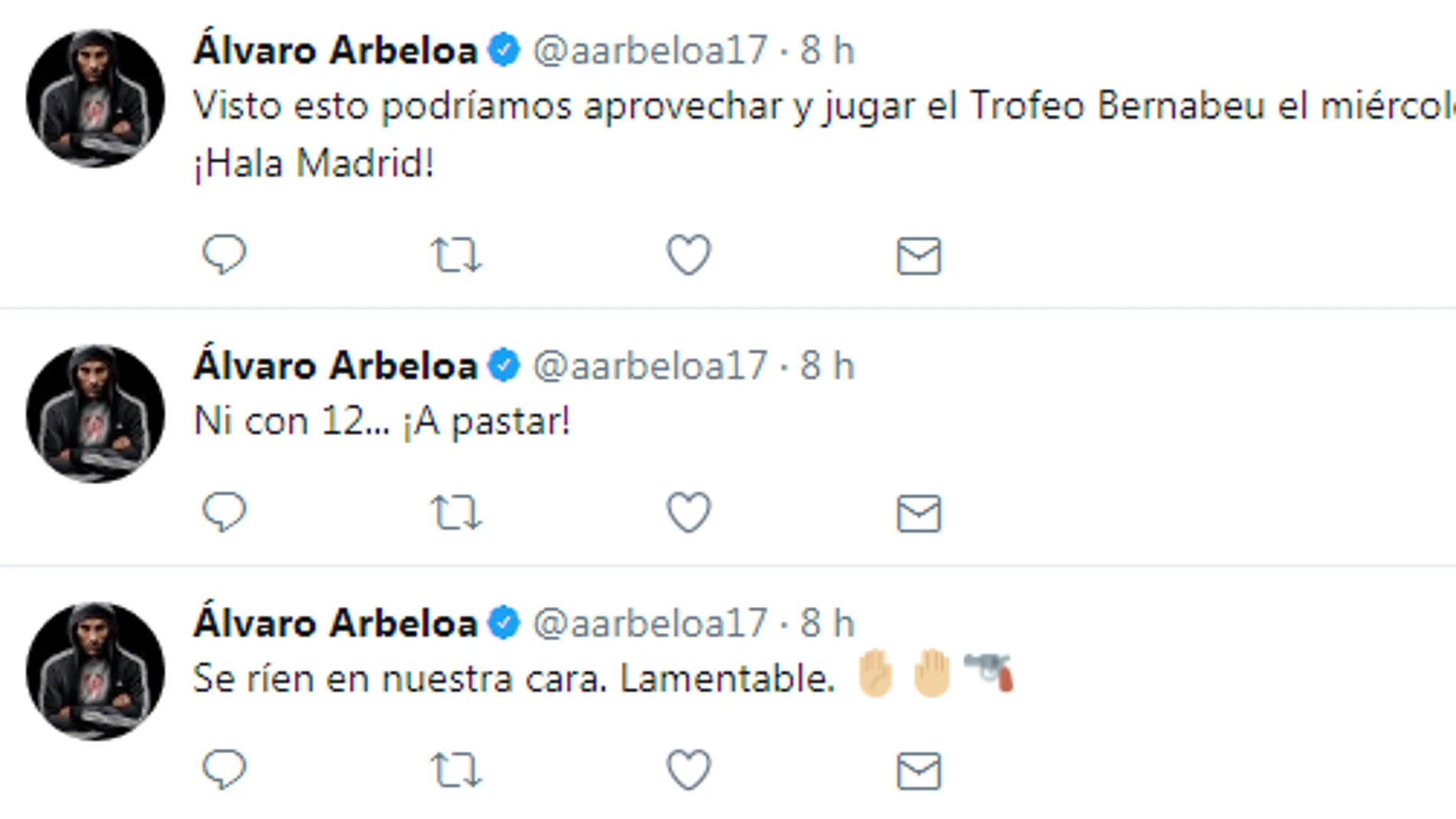 Los tuits de Arbeloa durante la Supercopa de España Los tuits de Arbeloa durante la Supercopa de España